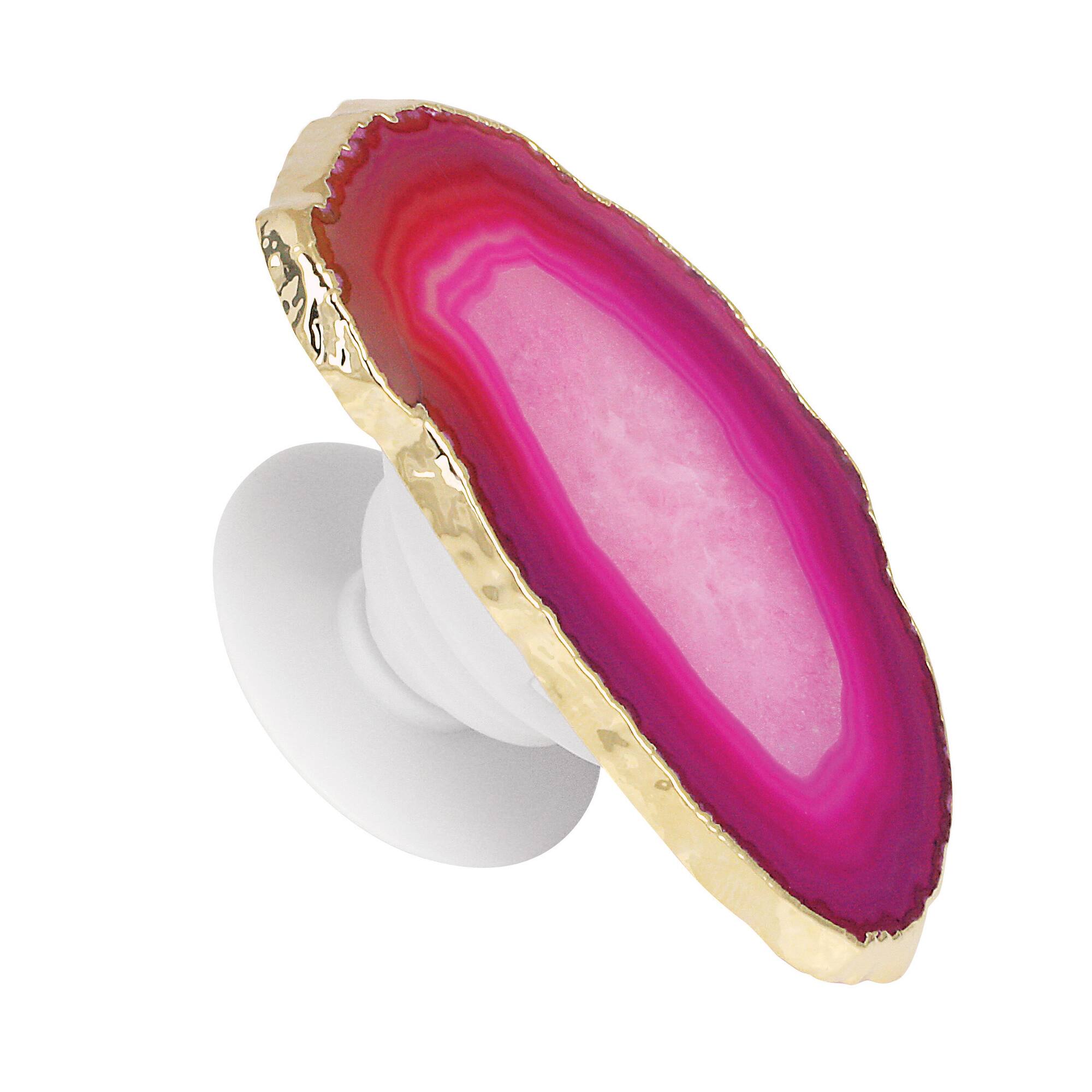 Agate Slice Gold Trim Phone Grip